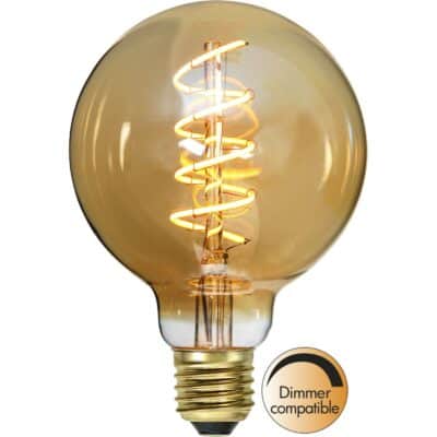 LED-lamp E27 G95 Decoled Spiral Amber - 3,2W - 2000K - Dimbaar