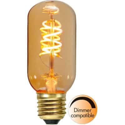 LED-lamp E27 T45 met decoratieve spiraal in amberkleur - 2,8 W - 2200 K - dimbaar