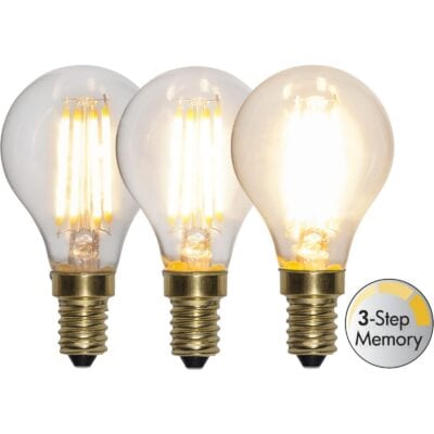 LED-lamppu E14 P45 Soft Glow 3-vaiheinen muisti - 4.0 W - 2100 K - 3-vaihehimmennys (muisti)