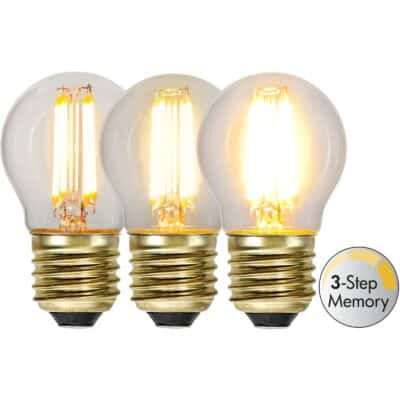 LED-lamp E27 G45 Soft Glow 3-staps geheugen - 4,0 W - 2100 K - 3-staps dimmen (geheugen)