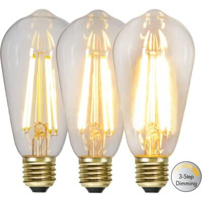 LED-lamp E27 ST64 Soft Glow 3-staps - 6,5W - 2100K - 3-staps dimbaar