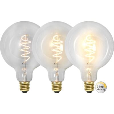 LED-lamp E27 G125 Decoled Spiral Clear 3-staps geheugen - 4,0 W - 2100 K - 3-staps dimmen