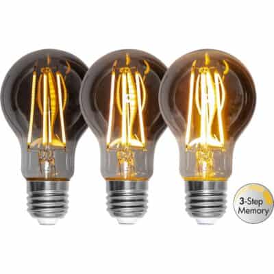 LED-lamp E27 A60 Soft Glow Smoke met 3-staps geheugenfunctie - 3,9 W - 2200 K - 3-staps dimfunctie (Mem)