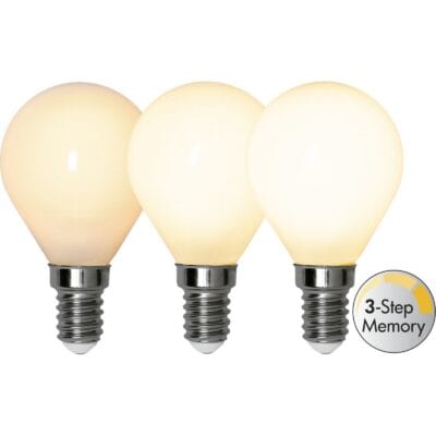 LED-lamppu E14 P45 läpinäkymätön filamentti RA90 3-vaiheinen muisti - 4,0 W - 2700 K - 3-vaihehimmennys