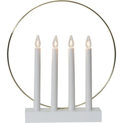 Adventtikynttilänjalka Glossy - Valkoinen - 35cm