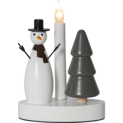 Adventtikynttilänjalka Jouluilo - Valkoinen - 21cm