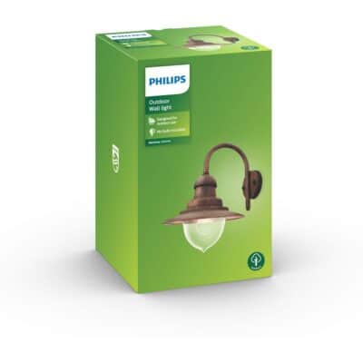 Philips - Raindrop-seinälyhty pronssi 1x60W 230V
