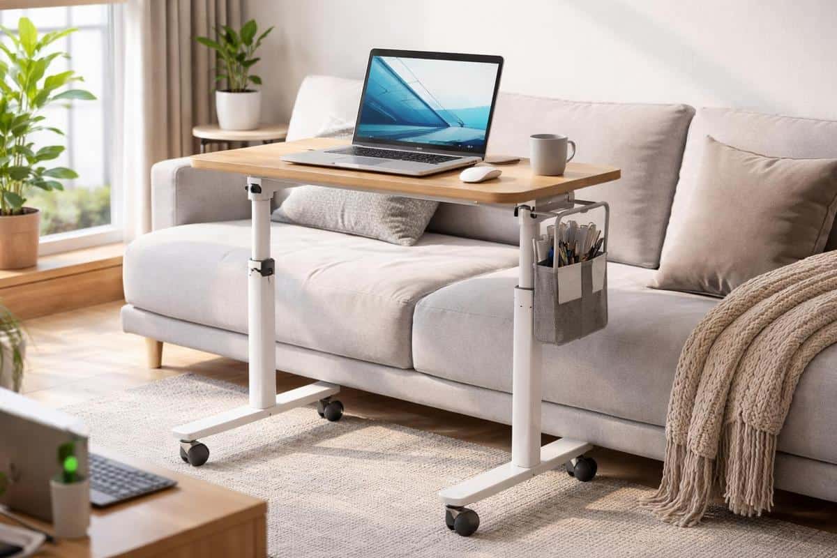Tablette bureau mobile réglable en hauteur pour petit espace bureau à domicile