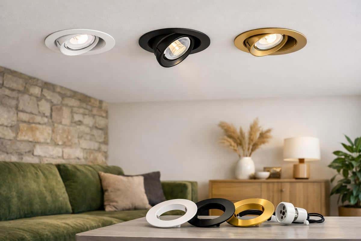 Spots encastrables orientables collerette magnétique interchangeable noir blanc doré, luminaire plafond flexible salon salle à manger