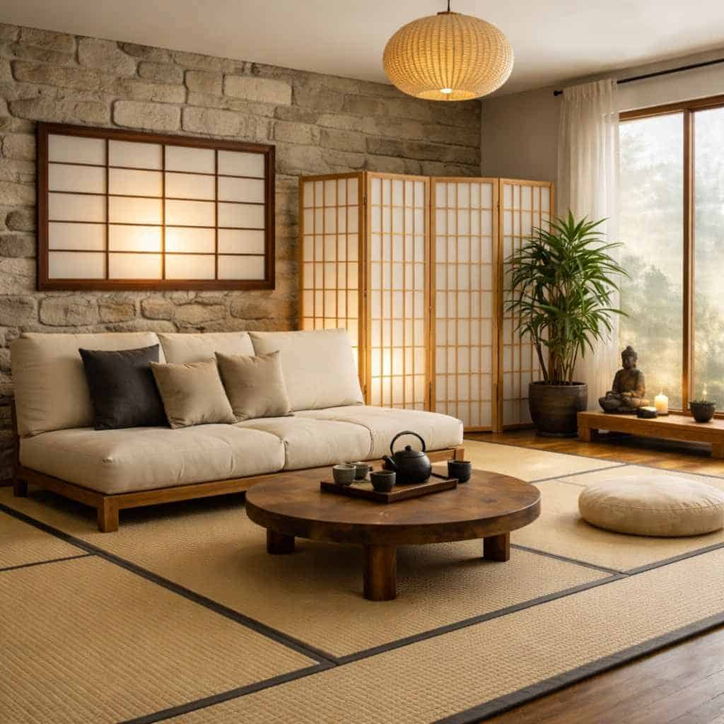 idée déco salon japonais