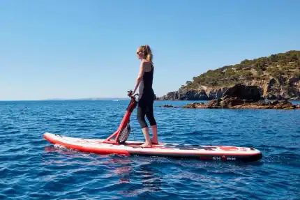 E-Scooter Surf on the water with Red Shark design.