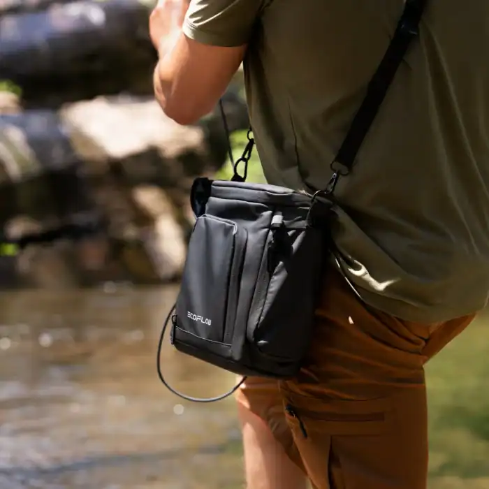 Protective carrying bag for EcoFlow Trail power stations in outdoor settings.