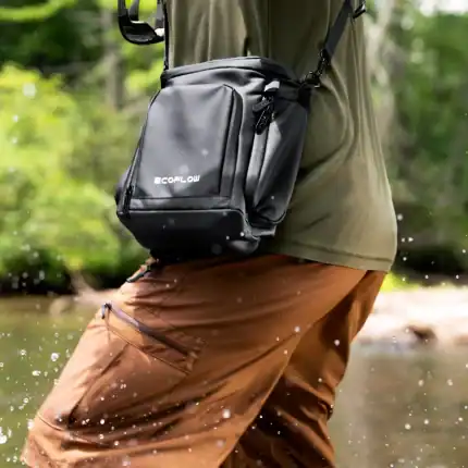 Protective carrying bag for EcoFlow Trail power stations in outdoor settings.