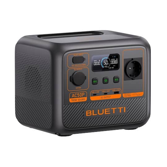 Portable Bluetti AC50P Power Station for Camping and Outdoors.