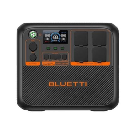 Bluetti AC200PL portable power station for outdoor use and camping.