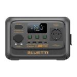Portable Bluetti 30 V2 power station with digital display and multiple outlets.