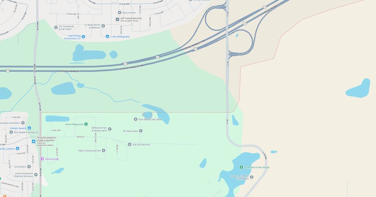 A detailed map showing parks, lakes, roads, and pathways in a suburban community.