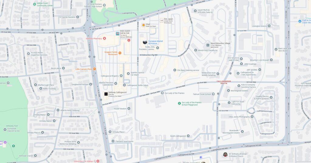 Detailed map showing streets, parks, and landmarks in the downtown city area for navigation and urban planning.