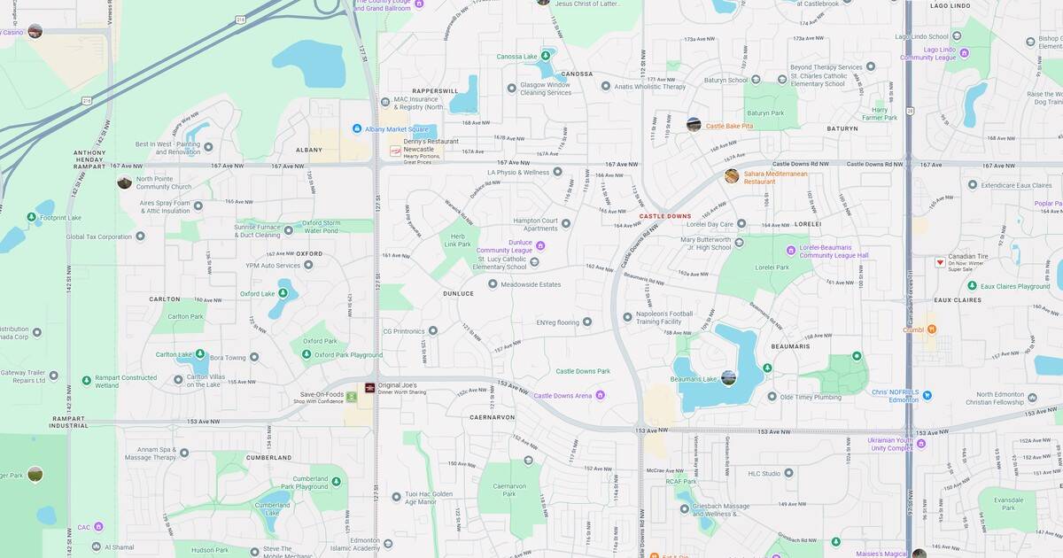 Detailed city map showing streets, parks, lakes, and neighborhood layouts for navigation and urban planning.