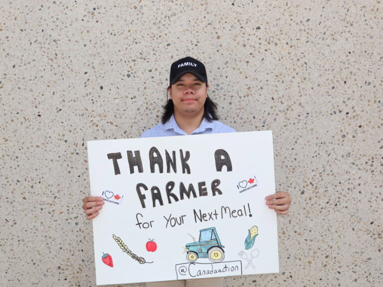 Thank a farmer for your next meal, agriculture appreciation, young Canadian for resources, YCR, support for local farmers, farm awareness, rural lifestyle, sustainable farming, food security awareness, community farming.