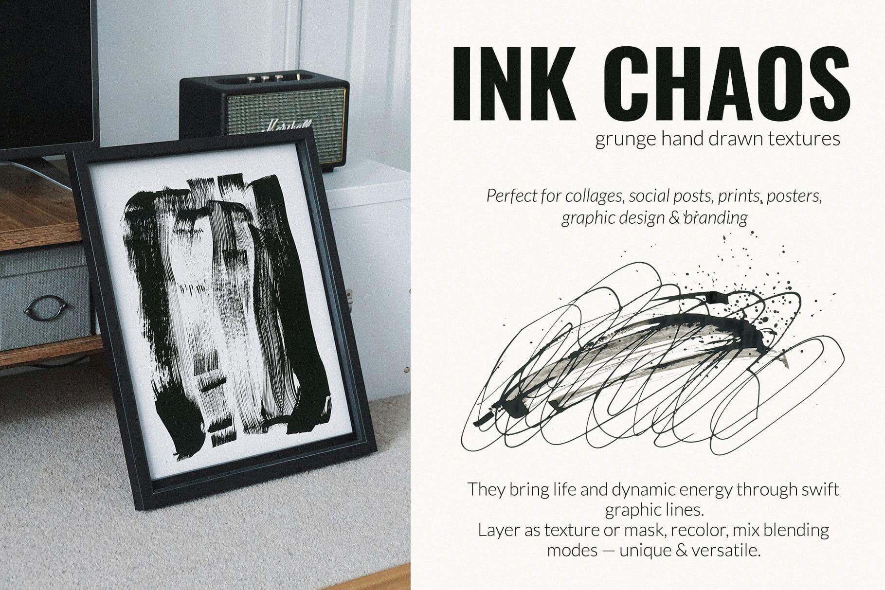 Ink Chaos grunge textures backgrounds scribbles for design - Image 2