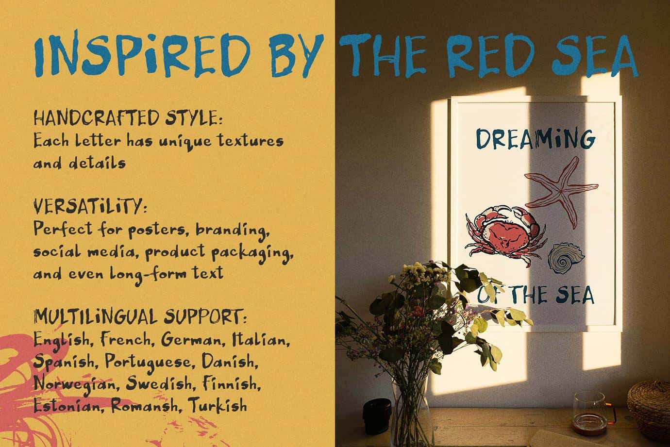 Coral reef Ink Handwriting font with organic ocean texture - Image 3