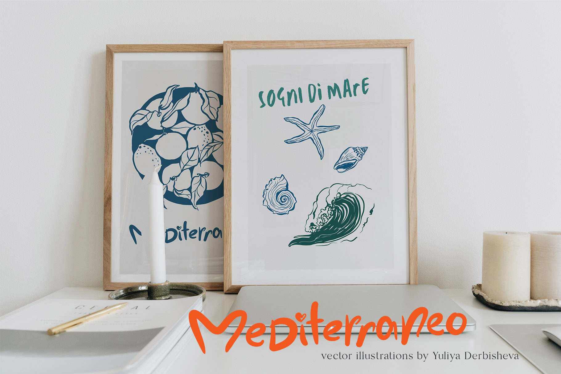 Mediterranean Dolce Vita illustrations doodle vector - Image 4