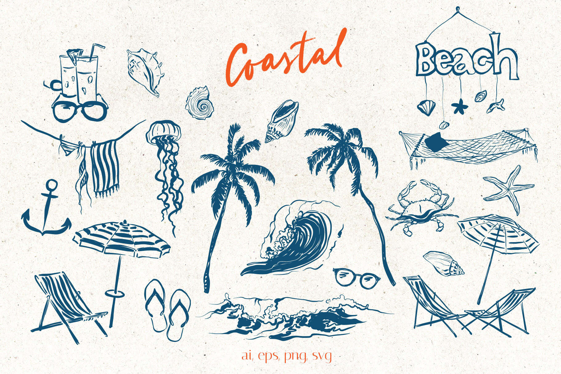 Mediterranean Dolce Vita illustrations doodle vector - Image 5