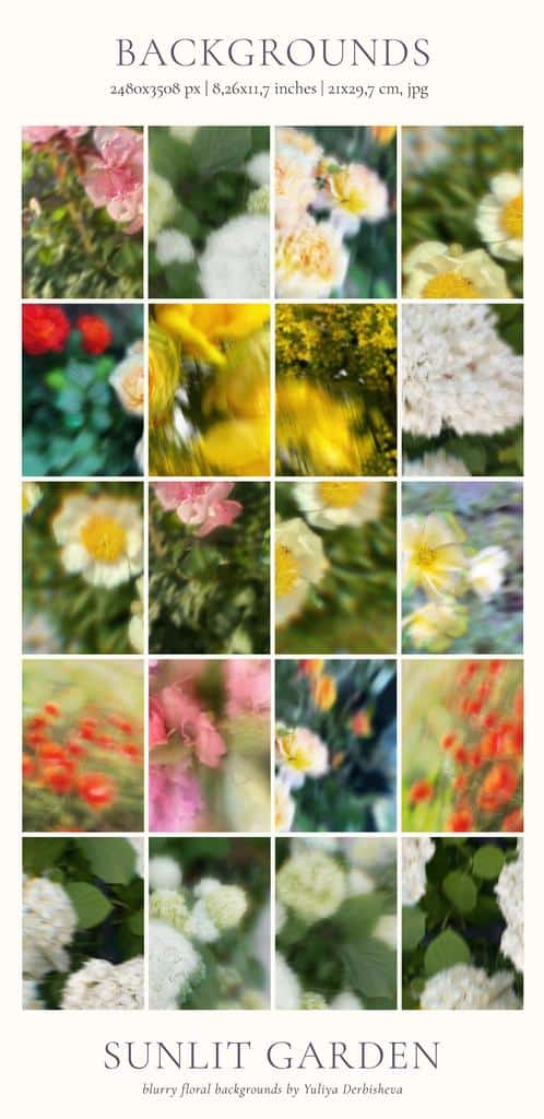 Sunlit Garden – Blurry & Glitch Abstract Flower Backgrounds - Image 9