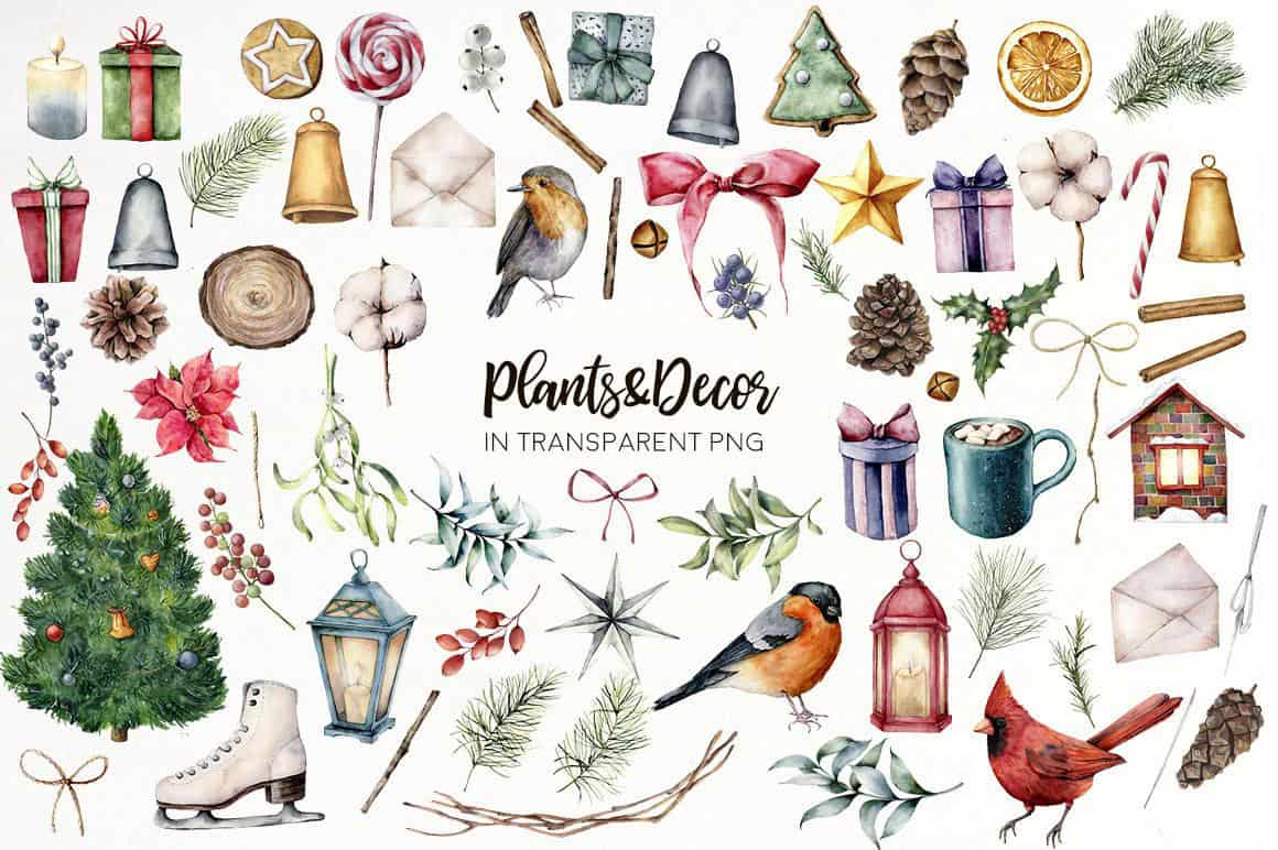 Christmas traditions watercolor festive illustrations and design - Image 10