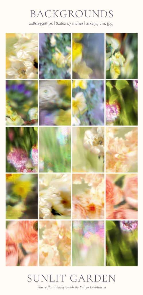 Sunlit Garden – Blurry & Glitch Abstract Flower Backgrounds - Image 10