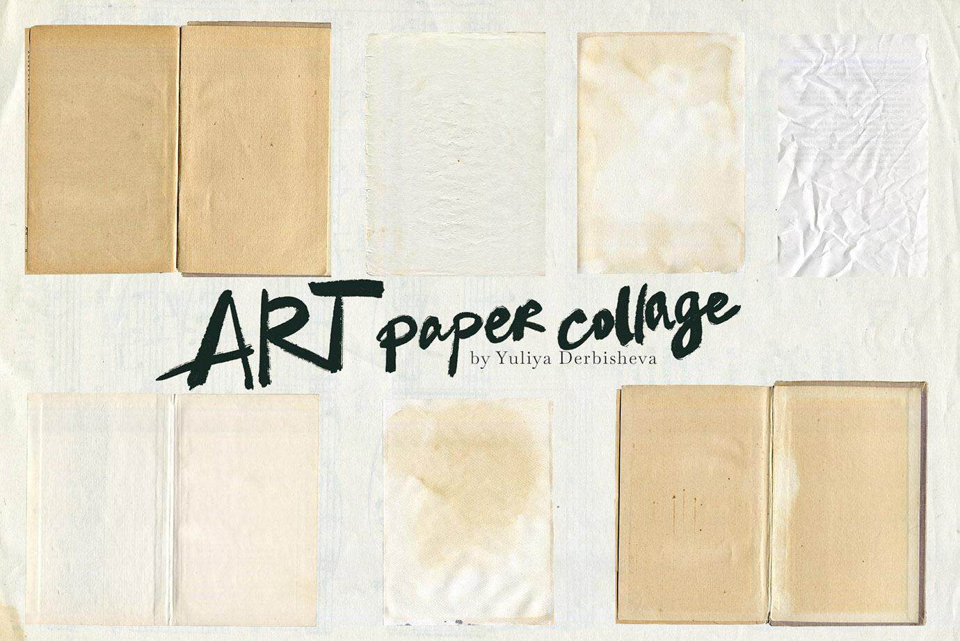 Art Paper Collage Mixed media elements, modern & vintage paper textures - Image 11
