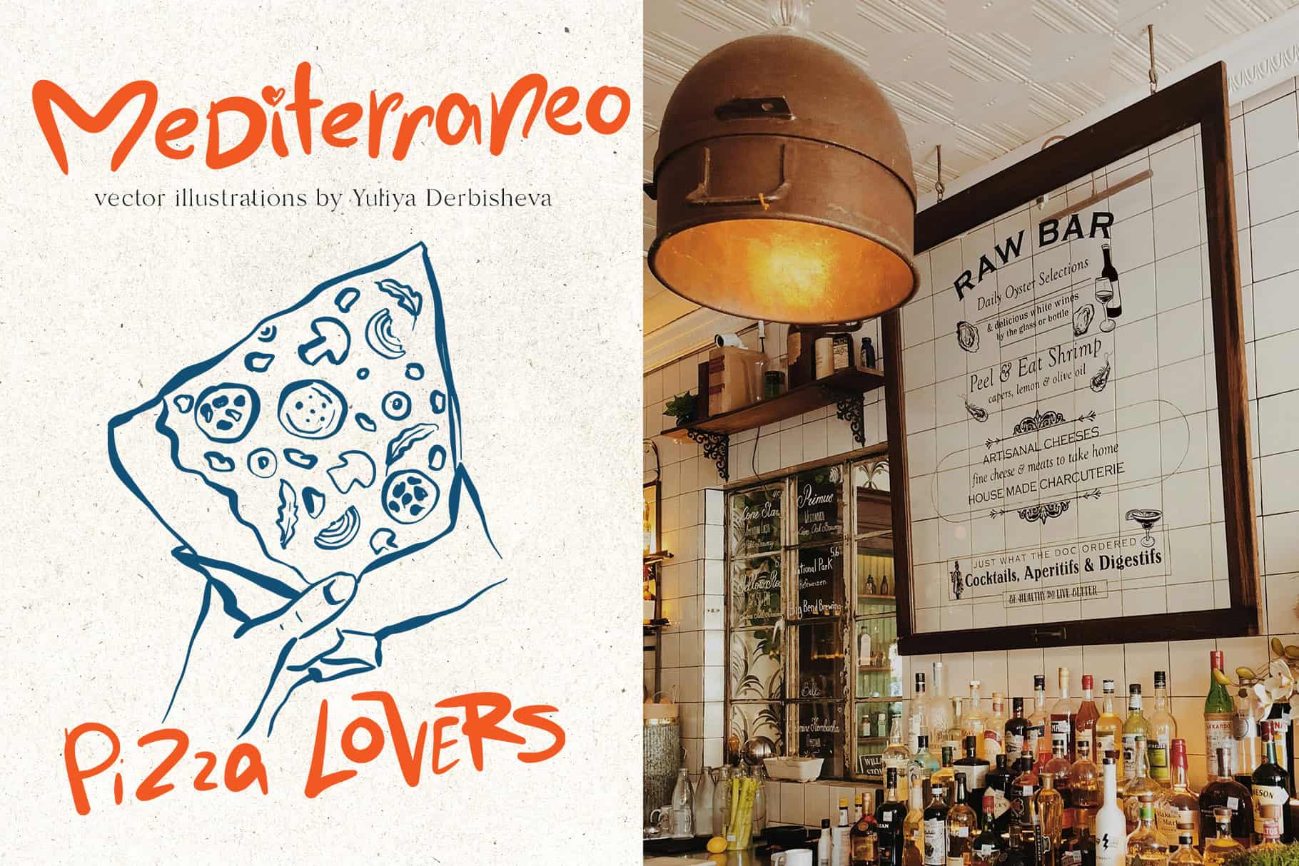 Mediterranean Dolce Vita illustrations doodle vector - Image 11