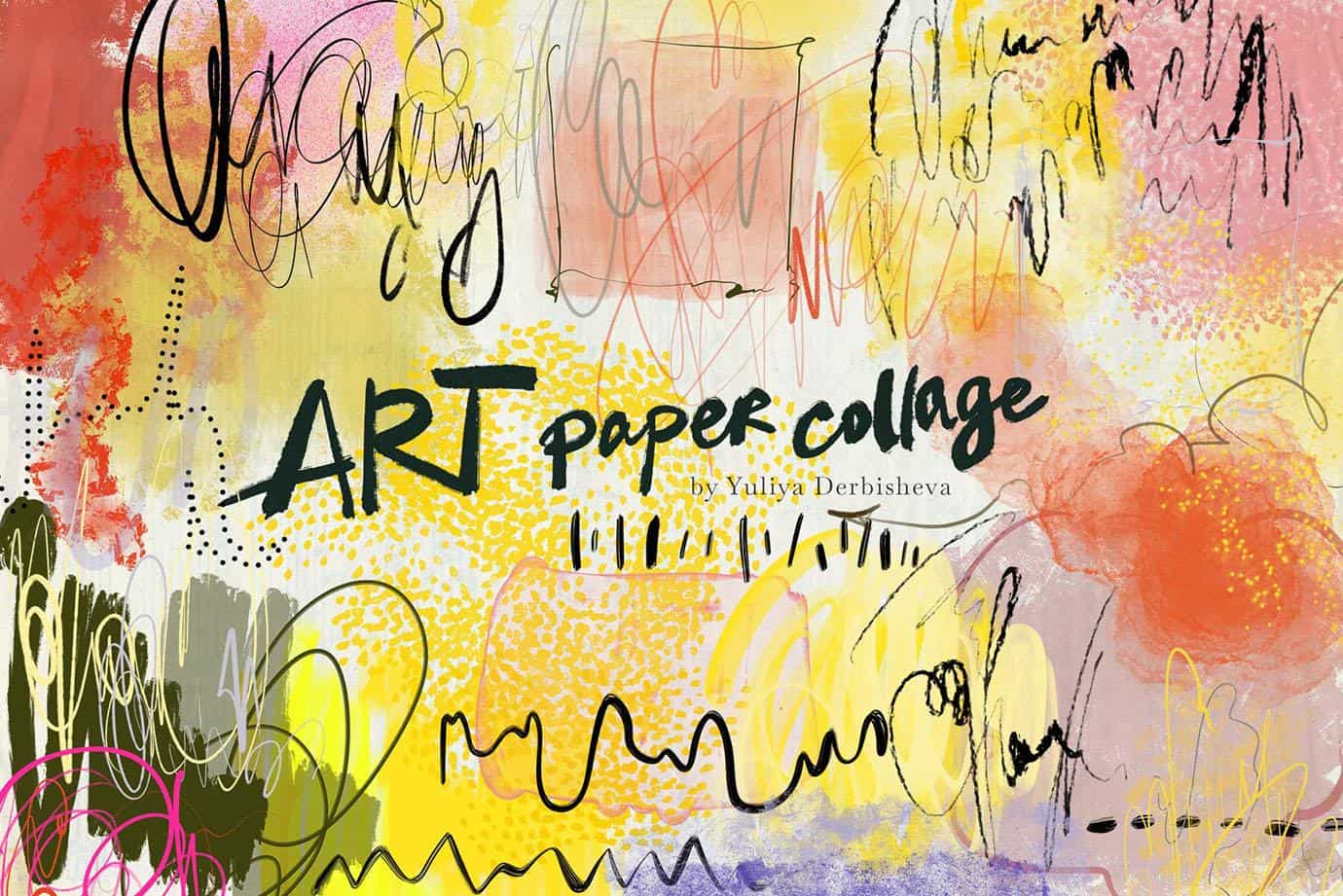 Art Paper Collage Mixed media elements, modern & vintage paper textures - Image 13