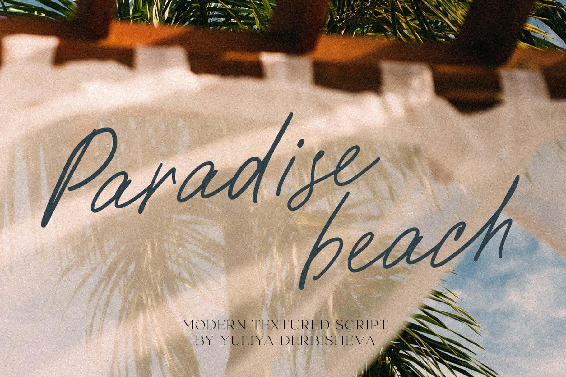Paradise beach handwritten script font signature typeface.