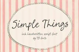 Simple Things ink handwritten script font by ID fonts.