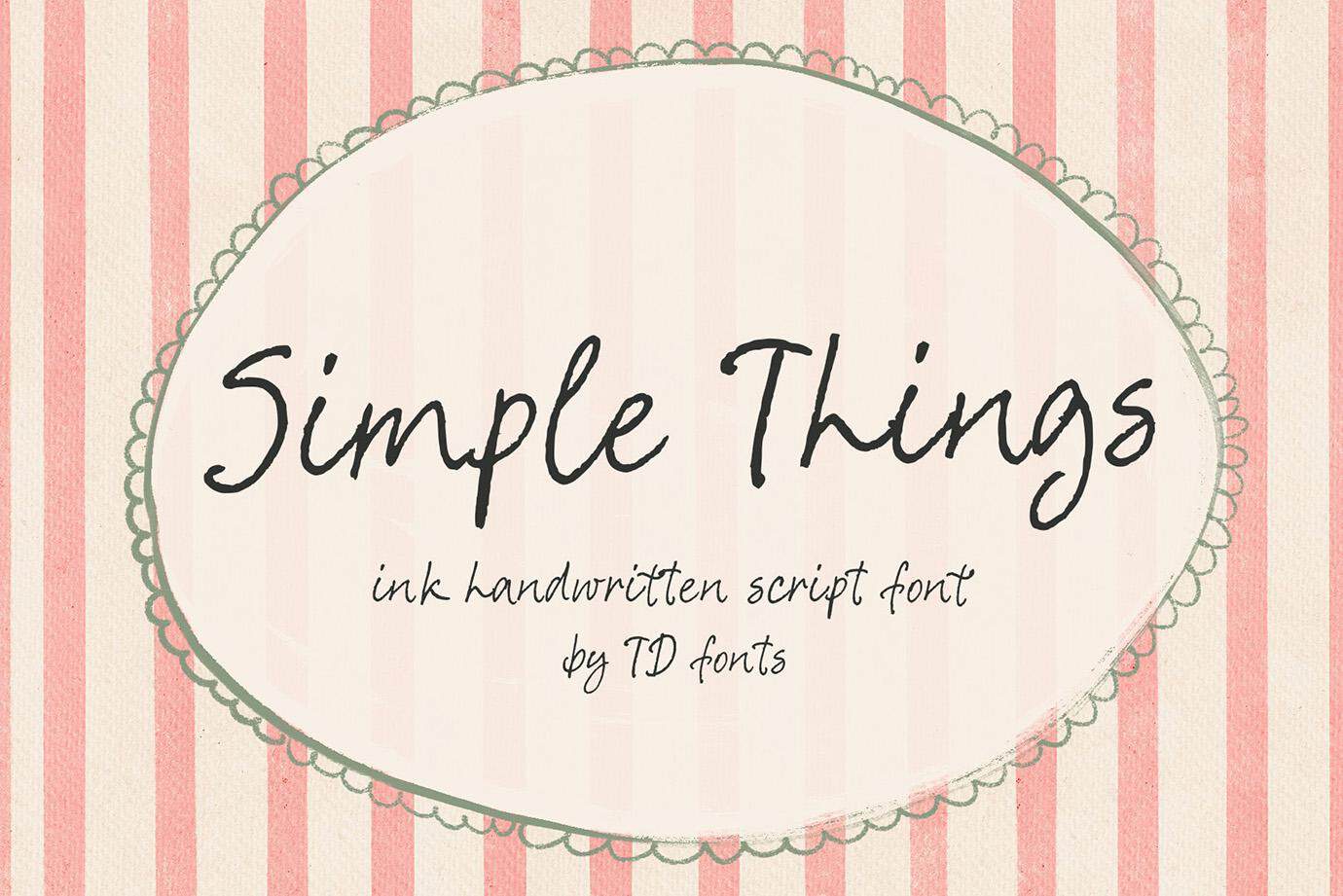 Simple Things ink handwritten script font by ID fonts.