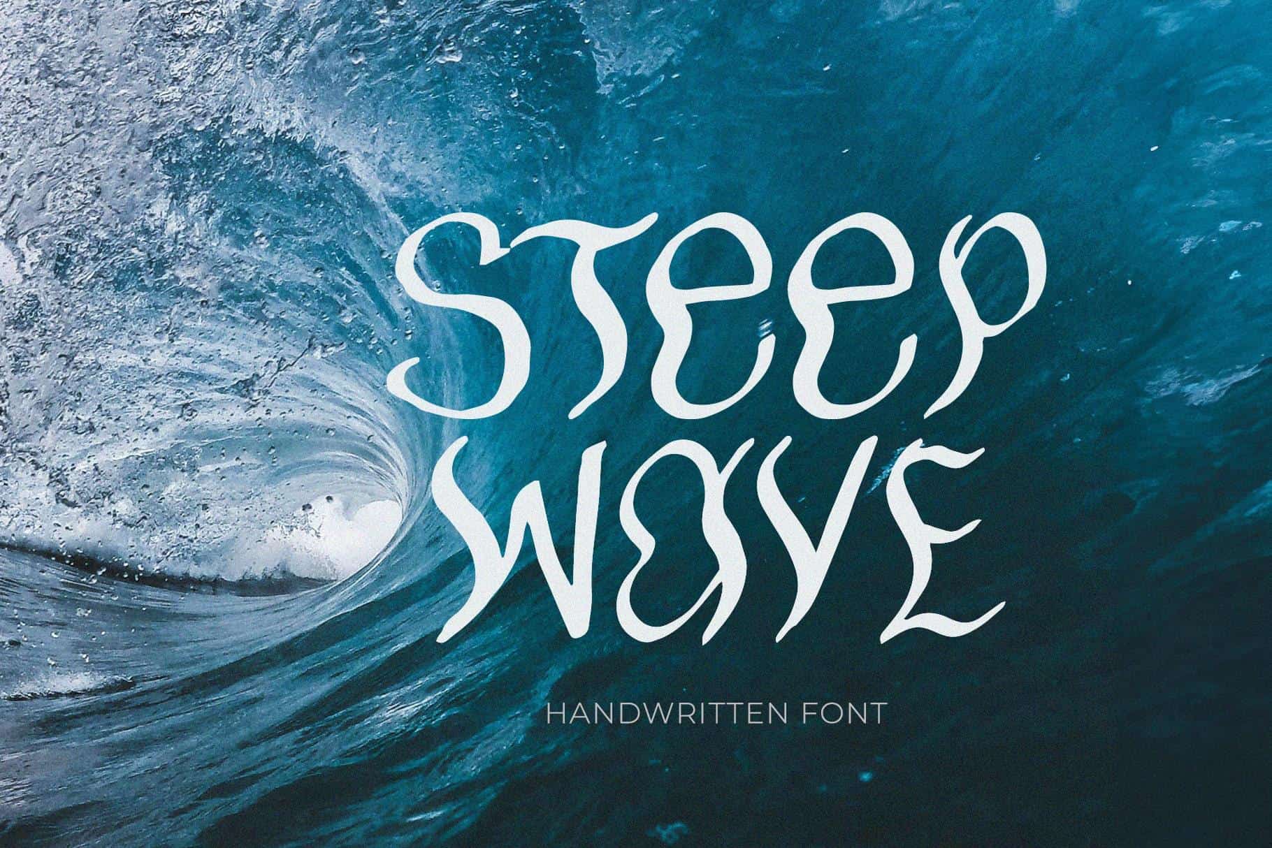 Steep wave handwritten font with wavy, quirky style for creative design.