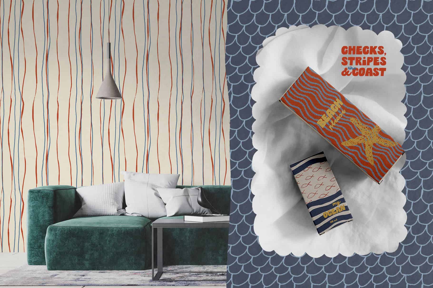 Checks, Stripes & the Coast — Hand-Drawn Coastal Seamless Patterns - Image 10