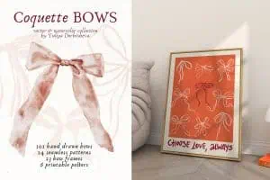 Coquette bows vector 02