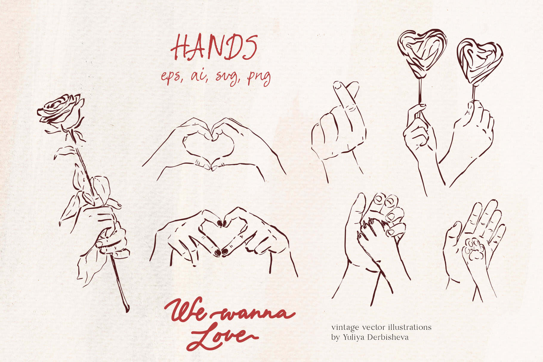 We wanna Love: vector vintage illustrations, Cupids clipart, rococo elegant frames, Valentine's Day posters and cards - Image 14