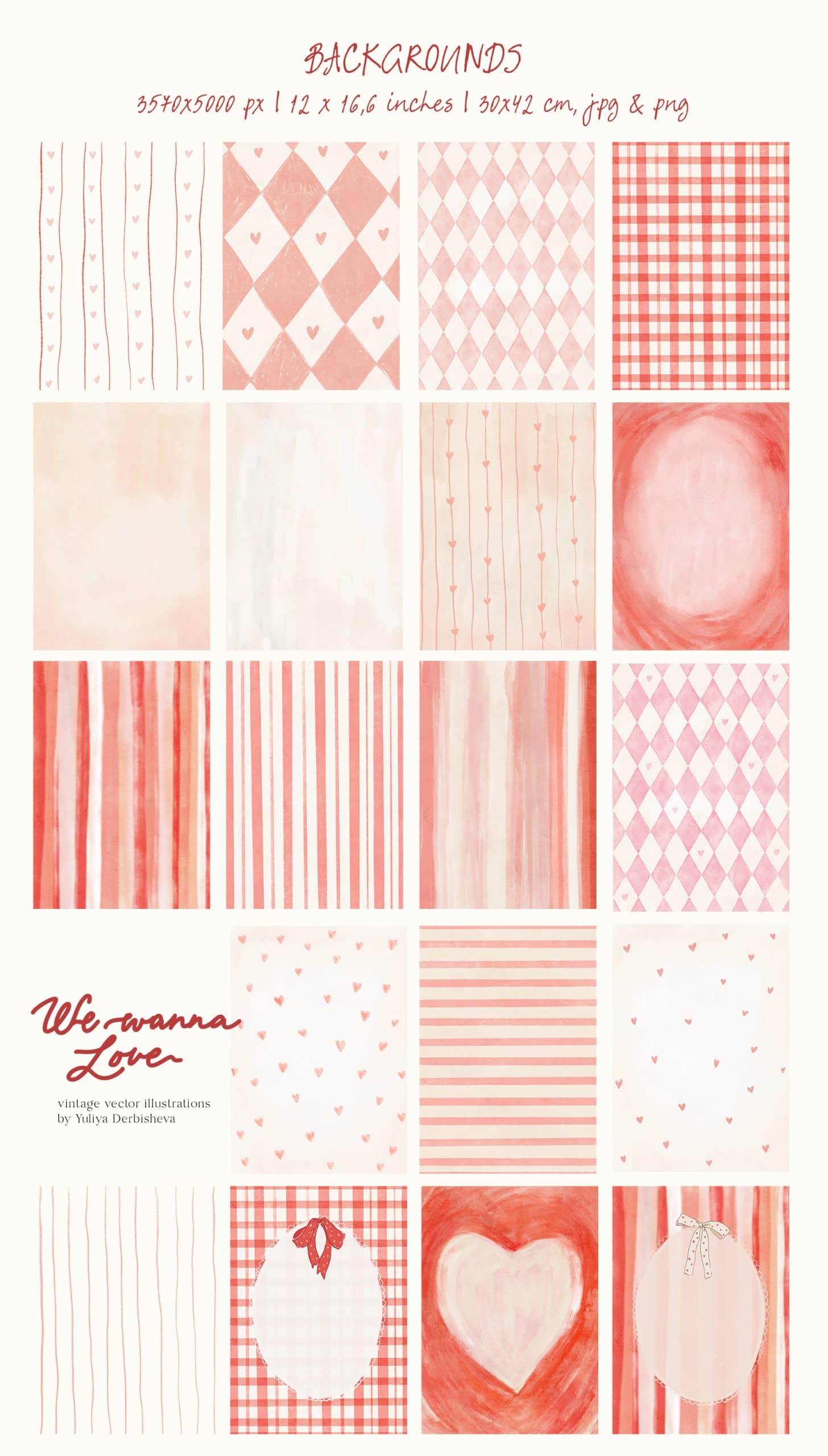 We wanna Love: vector vintage illustrations, Cupids clipart, rococo elegant frames, Valentine's Day posters and cards - Image 15