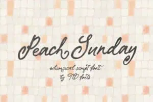 Peach Sunday handwritten script font for wedding invitations and feminine branding