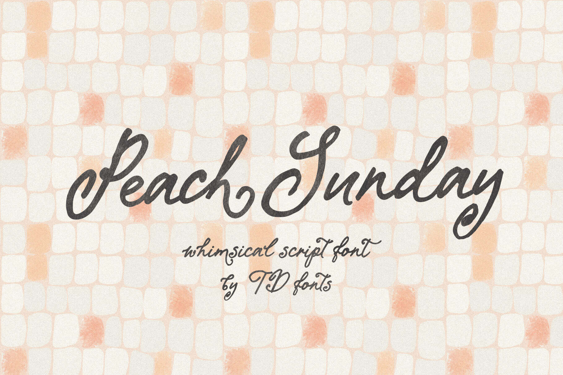 Peach Sunday handwritten script font for wedding invitations and feminine branding