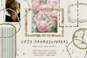 Only frames and papers — tactile collage kit with frames and overlays