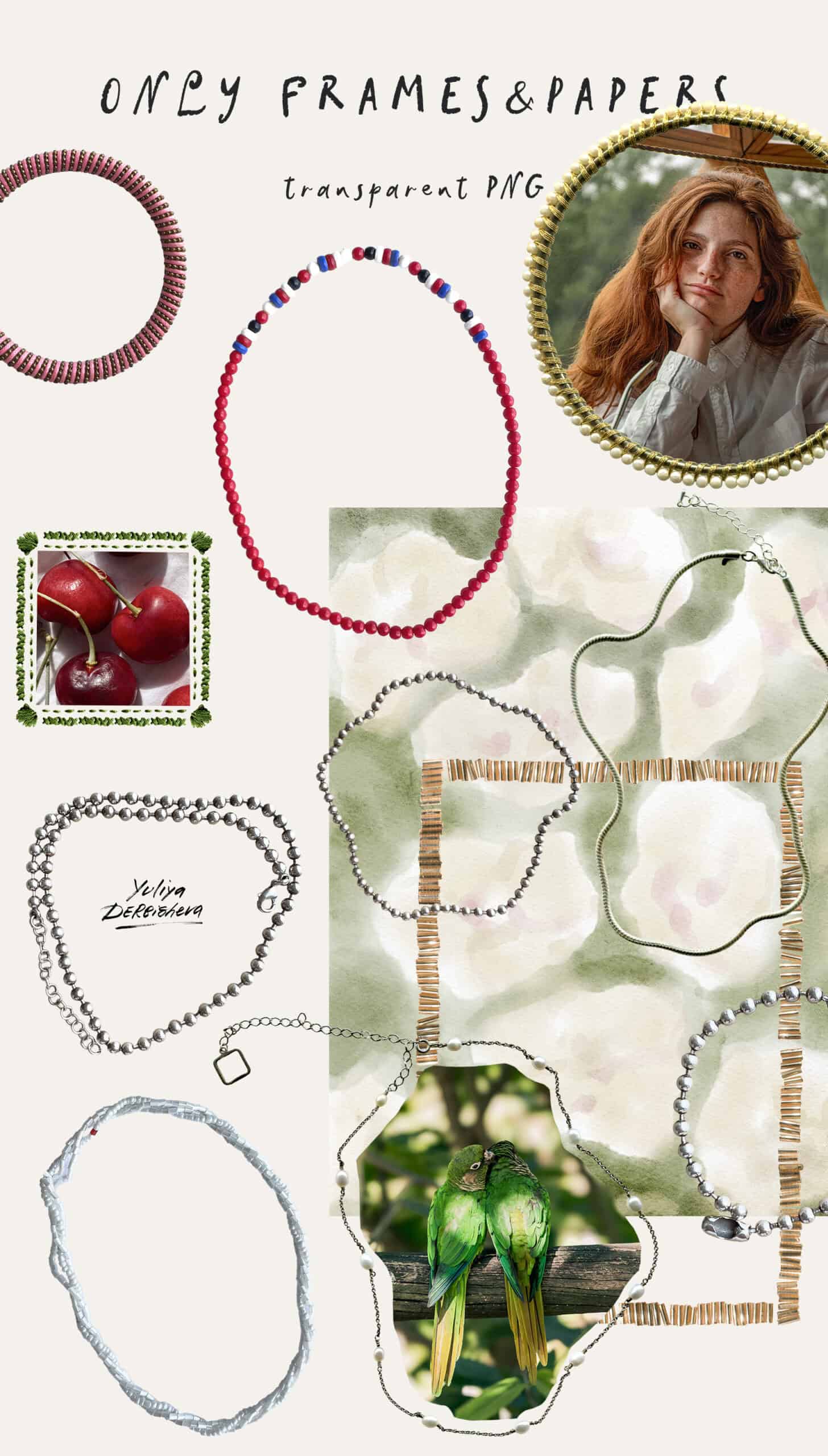 hand embroidered frame png transparent background