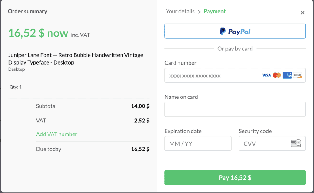 Paddle payment process