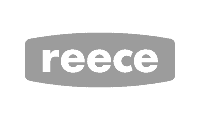Reece company logo in gray with white text on rounded rectangular badge