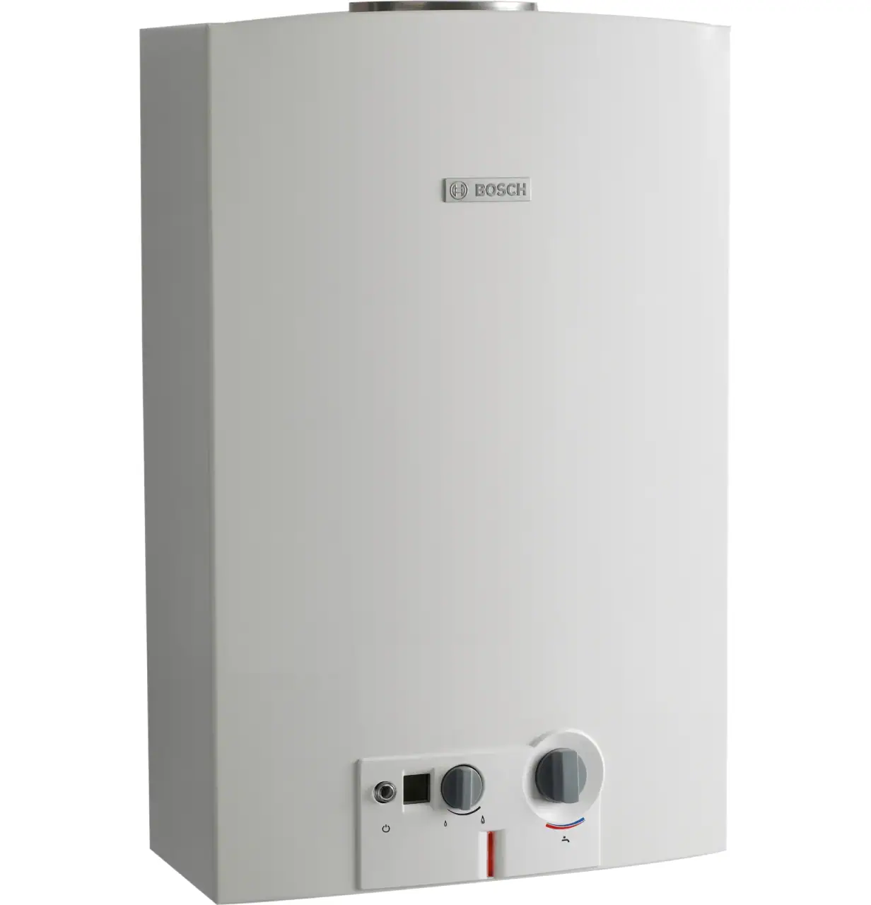 Gas water heater for reliable hot water supply.