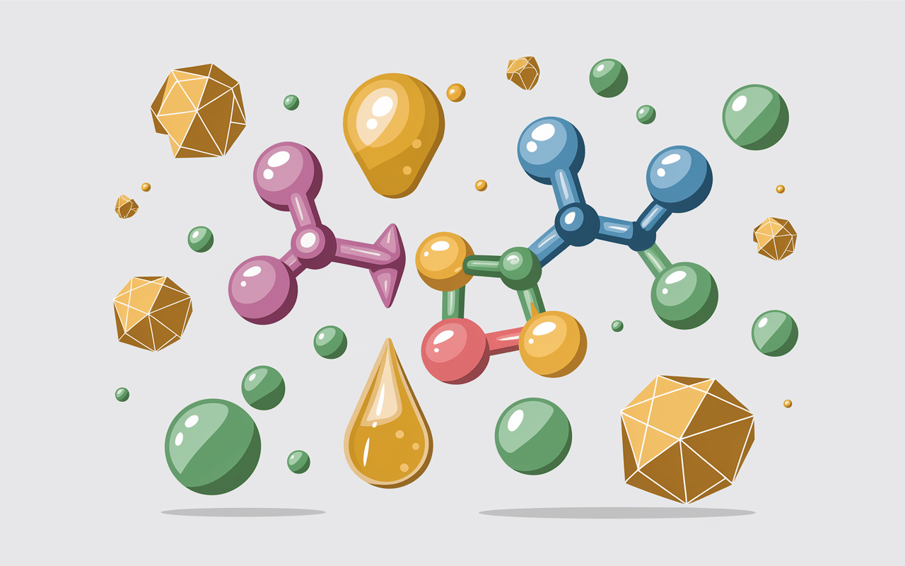 illustration molecules glycerrine cires aquaphor